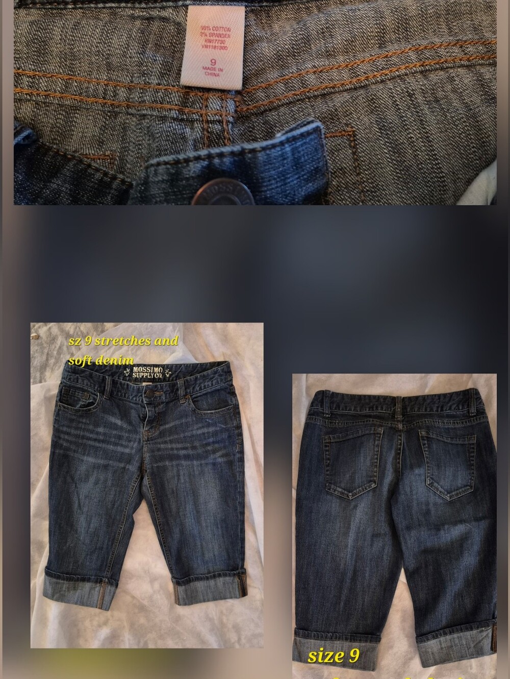 Mossimo Supply Co. Dark Blue Denim Cropped Jeans